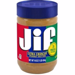 کره بادام زمینی اکسترا کرانچی جیف 454 گرم، حاوی 7 گرم پروتئین.