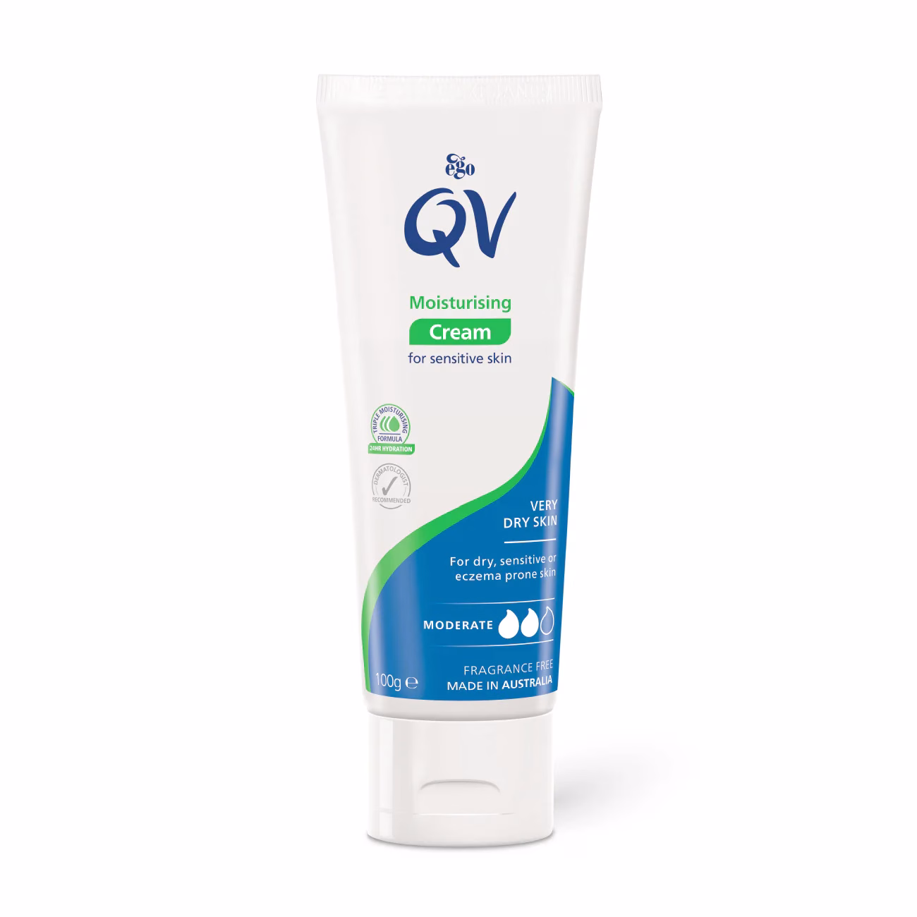 1300x1300px-Cream100g کرم مرطوبکننده QV مخصوص پوست حساس مناسب کودکان و بزرگسالان QV Moisturising Cream