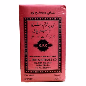 بسته چای شمشیری ۴۵۴ گرمی با رنگ مشکی و لوگوی برند، نشان‌دهنده کیفیت اصیل.