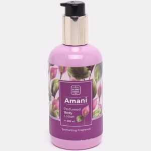 لوسیون بدن عطری آمانی ۲۵۰ میل با رایحه دل‌انگیز برای لطافت پوست.