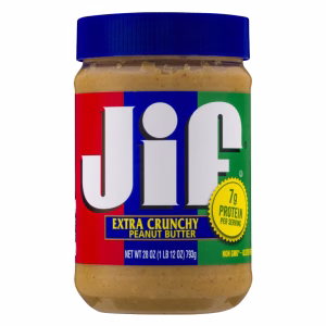 کره بادام زمینی کرانچی جیف ۷۹۳ گرم، با ۷ گرم پروتئین، بدون گلوتن و GMO.