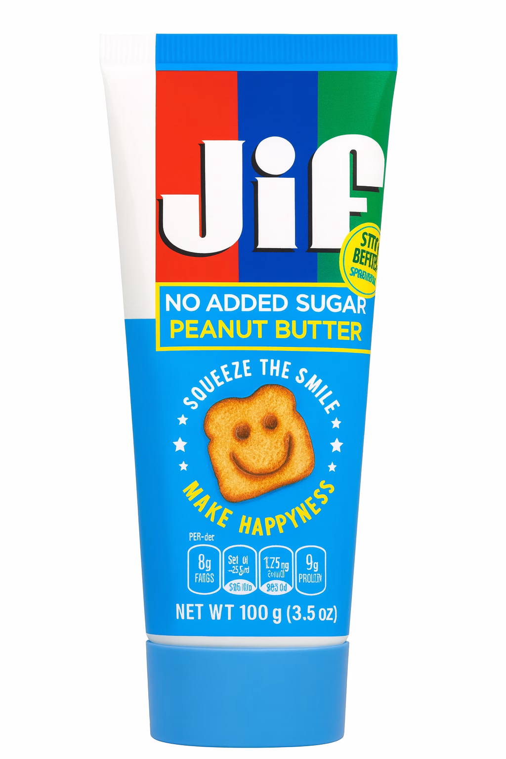 کره بادام زمینی جیف 100 گرمی تیوپی بدون شکر افزوده Jif کره بادام زمینی جیف ۱۰۰ گرمی تیوپی بدون شکر افزوده Jif