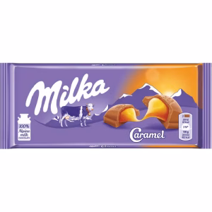 شکلات Milka Caramel با شکلات شیری و مغز کارامل نرم