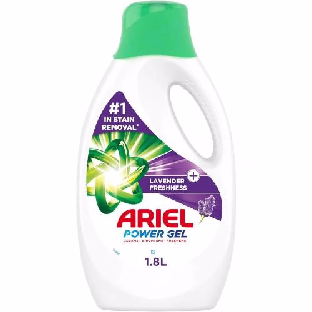 مایع لباسشویی آریل پاور ژل 1.8 لیتری اسطوخودوس، پاک کننده قوی لباس. مایع لباسشویی آریل پاور ژل 1.8 لیتری اسطوخودوس، پاک کننده قوی لباس.