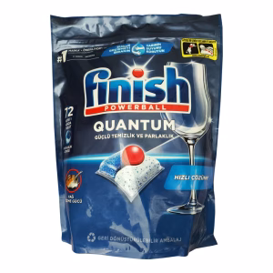 قرص ماشین ظرفشویی فینیش Quantum Powerball بسته ۷۲ عددی برای تمیزکردن و براق‌کردن ظروف