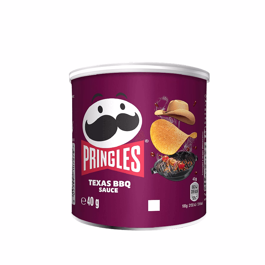 pringles-bbq-mini چیپس پرینگلز طعم باربیکیو در بستهبندی قهوهای رنگ ۴۰ گرمی