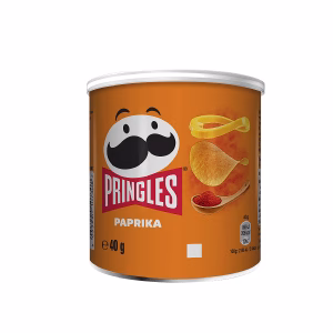چیپس پرینگلز طعم پاپریکا در بسته‌بندی نارنجی رنگ ۴۰ گرمی