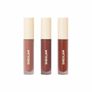 پک رژ مایع 3 عددی شیگلم Nude Beach با رنگ‌های طبیعی و بافت مخملی