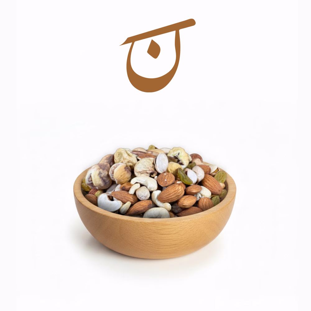 کاسه چوبی آجیل خام اعلا تازه و مقوی