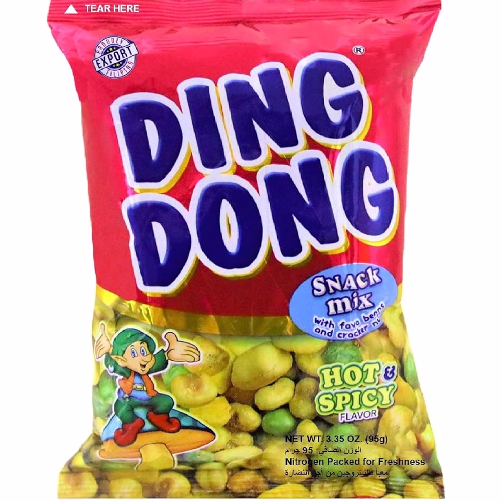 اسنک تند دینگ دونگ ۹۵ گرم با بستهبندی جذاب. اسنک تند دینگ دونگ ۹۵ گرم با بستهبندی جذاب.