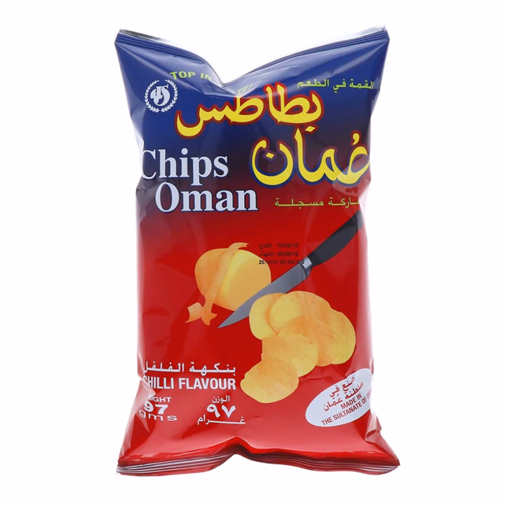 چیپس فلفل عمان 97 گرمی بسته بندی قرمز چیپس فلفل عمان 97 گرمی بسته بندی قرمز