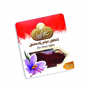 پاکت زعفران عباس زاده اصل ۲ گرم با گل بنفش.