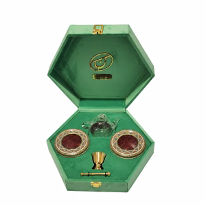 پک کادویی زعفران لوکس با قوری و هاون