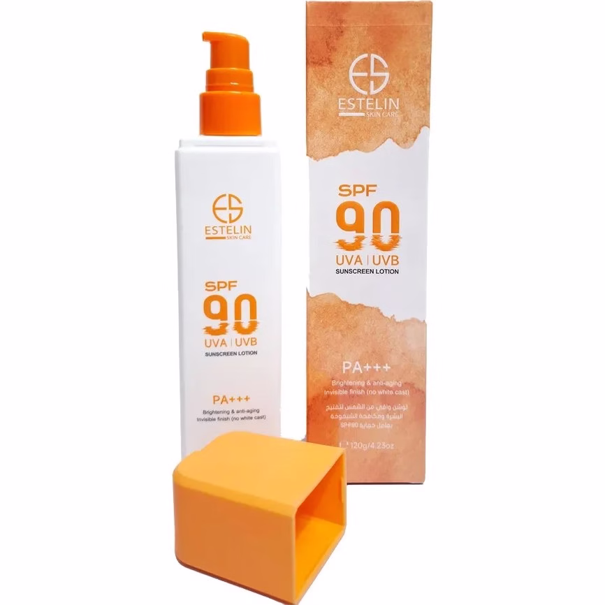 لوسیون ضدآفتاب استلین SPF 90 با پکیجینگ نارنجی لوسیون ضدآفتاب استلین SPF 90 با پکیجینگ نارنجی