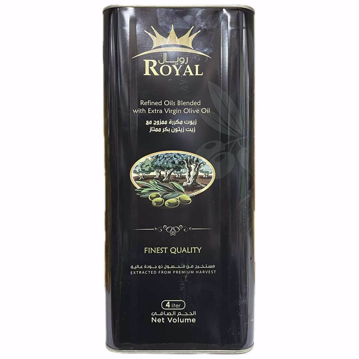 روغن زیتون رویال 4 لیتری مخلوط با فرا بکر با کیفیت ممتاز روغن زیتون رویال 4 لیتری مخلوط با فرا بکر با کیفیت ممتاز