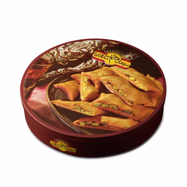 سوهان لقمه 500 گرمی حاج ساعدی نیا در قوطی فلزی سوهان لقمه 500 گرمی حاج ساعدی نیا در قوطی فلزی