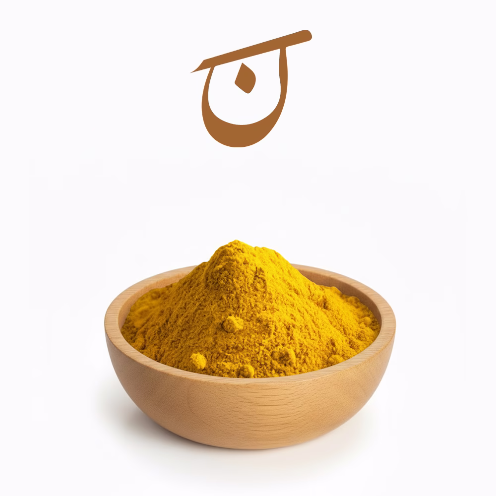 ادویه بهرینی ادویه بحرینی پودری در کاسه چوبی