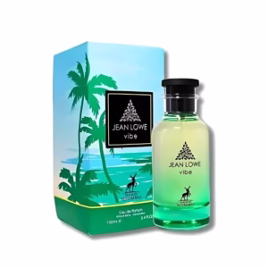 بطری ادکلن ژان لو وایب Maison Alhambra با پس‌زمینه ساحلی