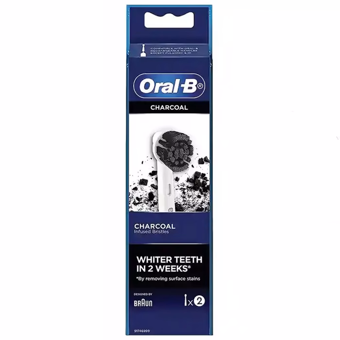 OralB-Charcoal-Electric-Toothbrush-Head سری یدک مسواک برقی اورال-بی Charcoal بسته ۲ عددی