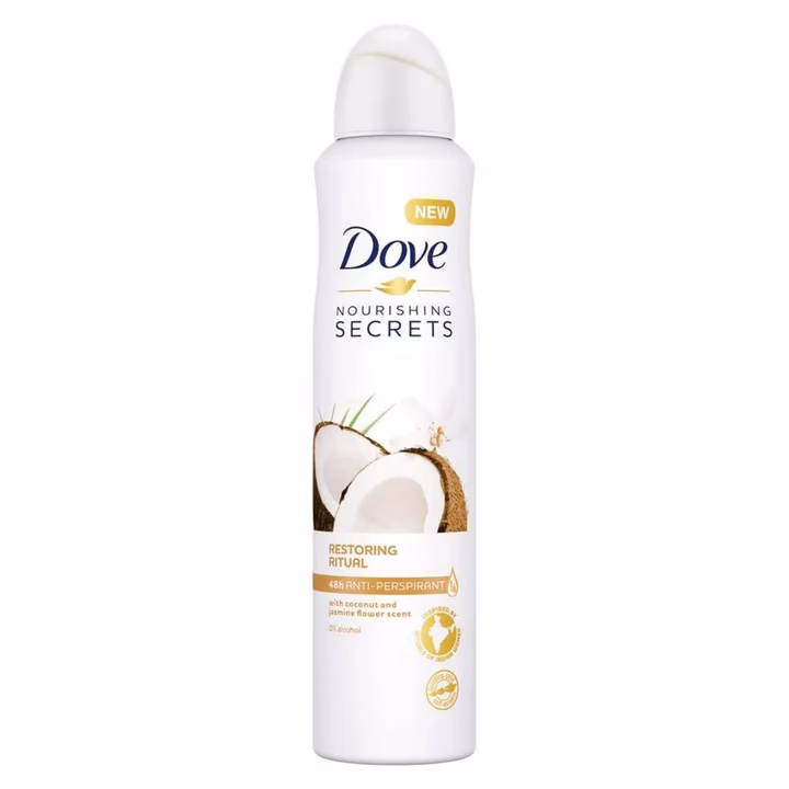 اسپری ضد تعریق داو مدل نارگیل و گل یاس حجم 250 میلیلیتر Dove Antiperspirant Spray Coconut & Jasmine Scent 250ml