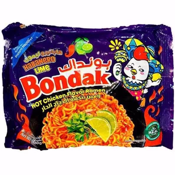 نودل بونداک با طعم هابانرو لیمو 140 گرمی Bondak Habanero Lime Noodles 140g