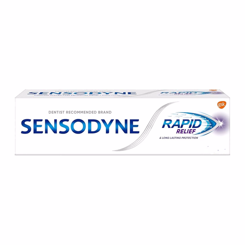 خمیردندان سنسوداین Rapid Relief Whitening (بلانچر) 75 میل Sensodyne Rapid Relief Whitening Toothpaste 75ml