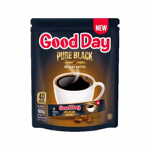 قهوه پور بلک گوددی 100 گرمی (40 ساشه) Good Day Pure Black Coffee 100g (40 Sachets)