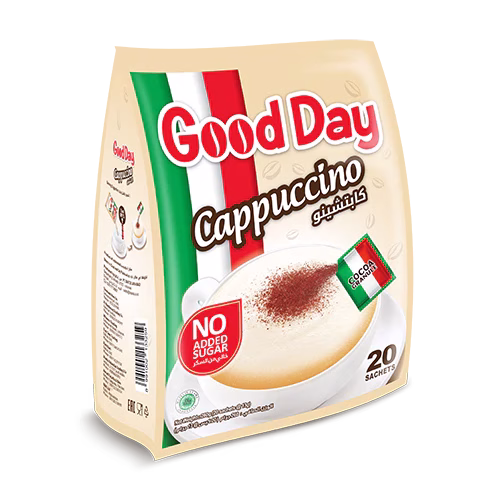 کاپوچینو بدون شکر گود دی (Good Day) بستهبندی 20 ساشه