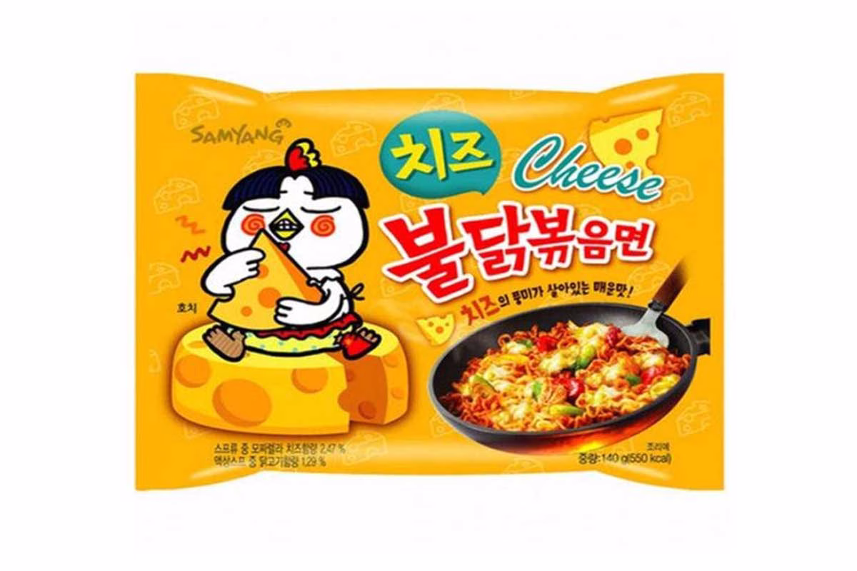 نودل مرغ تند پنیر سامیانگ زرد ۱۴۰ گرم Samyang Hot Chicken Flavor Ramen Cheese 140g