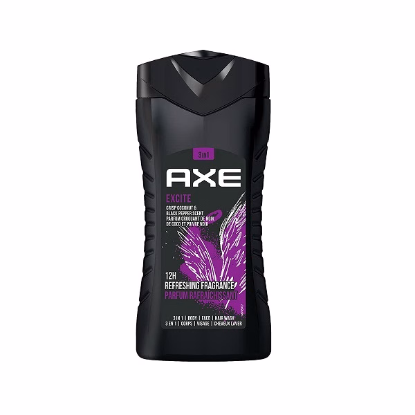 شامپو مردانه 3 کاره اکس مدل Excite حجم 250 میلیلیتر Axe Excite 3-in-1 Men's Shampoo, Body Wash & Conditioner, 250ml