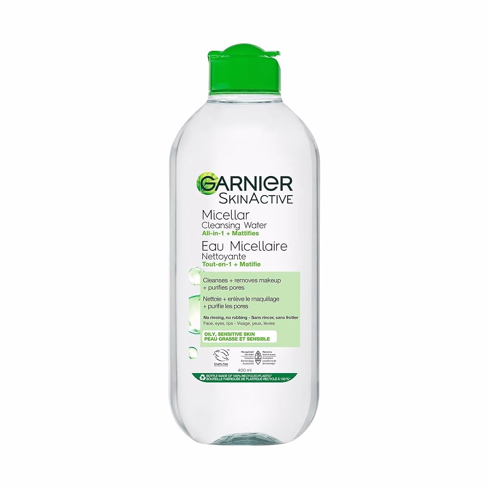 میسلارواتر پاک کننده آرایش سبز گارنیر 400 میلیلیتر Garnier SkinActive Micellar Cleansing Water for Normal to Combination Skin 400ml