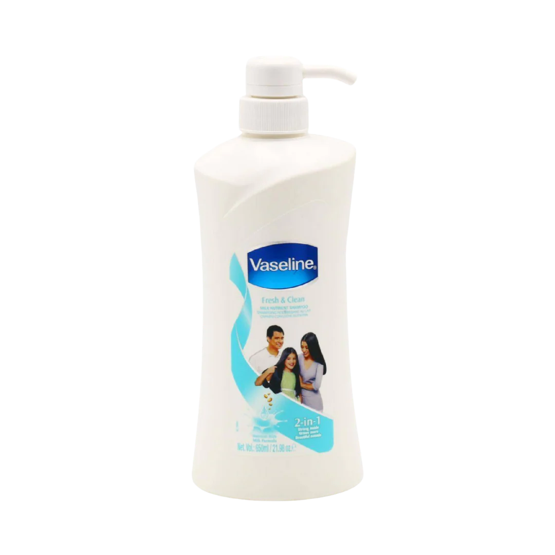 شامپو ۲ در ۱ وازلین Fresh & Clean با عصاره شیر 650 میلیلیتر