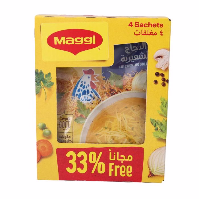 سوپ رشتهای مرغ ماجی (بسته 4 عددی)