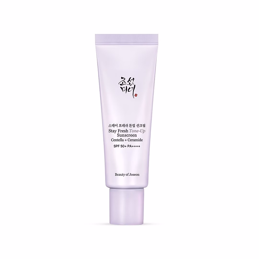 خرید ضد آفتاب تون آپ استی فرش بیوتی آف جوسان ۵۰ میلیلیتر با SPF 50+، حاوی سنتلا و سرامید. محافظت عالی و روشنکننده ملایم پوست.